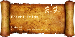 Reichl Frida névjegykártya